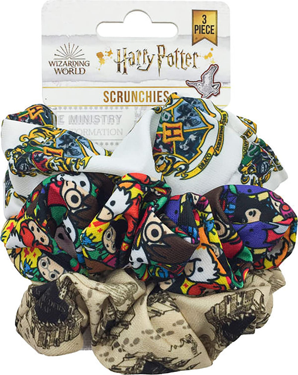 Spoontiques scrunchie front packaging showing hang card and coordinated designs providing display appeal