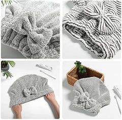 SportMore cap wrapped on wet hair, hands-free drying for comfort
