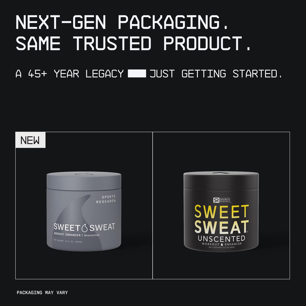 Sports Research Sweet Sweat open jar showing gel texture and easy scooping benefit