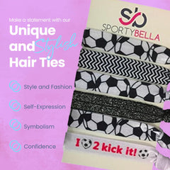 Infinity Collection six hair ties arranged on grass, ideal team giveaway visual