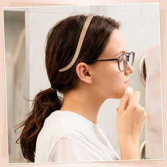 Springtime headband next to ruler demonstrating practical size benefit