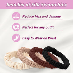 Srevela color comparison flatlay of black, choc brown, nude, champagne gold for styling versatility