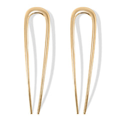 Srevela gold French pin front view showing slim profile and polished look for secure styling