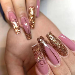 SRIMNUYY front view of 24-piece press-on nails showing design and packaging benefit convenience