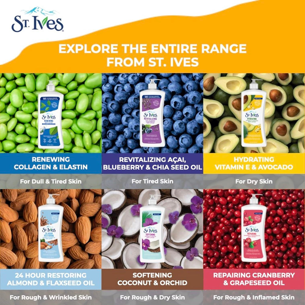St. Ives bottle on bathroom shelf staged for everyday routine