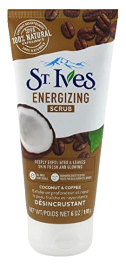 St. Ives front packaging showing 6-ounce jar and coconut coffee branding for quick selection