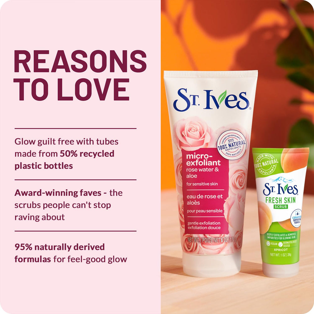 St. Ives duo side-by-side showing full and travel sizes for comparison