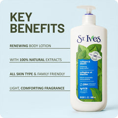 St. Ives applied to elbow and knee showing targeted dryness relief benefit
