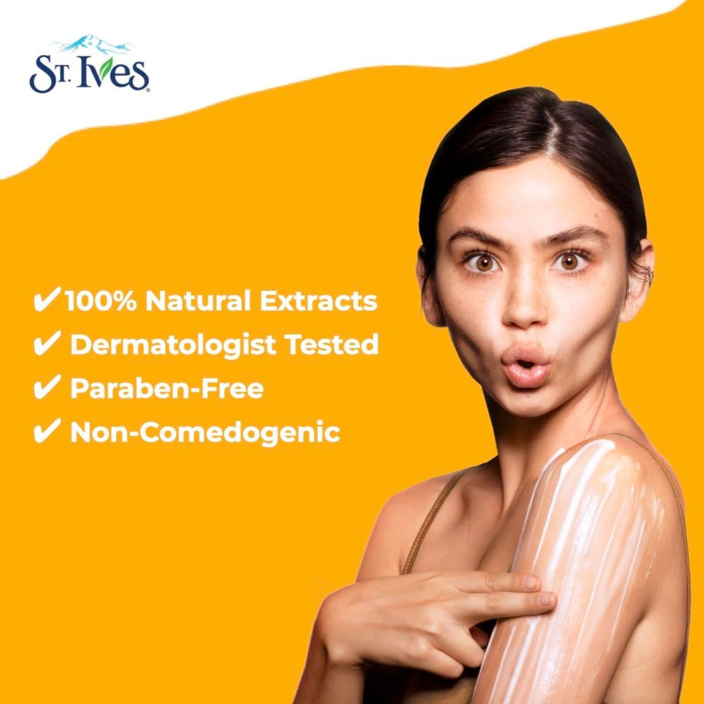 St. Ives lotion application on forearm demonstrating fast absorption