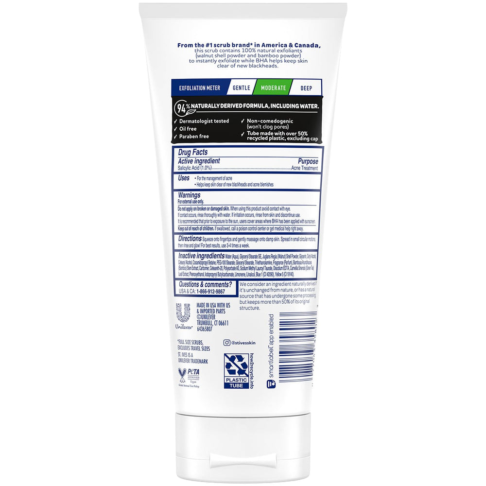 St. Ives open cap revealing creamy scrub texture and easy dispensing