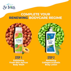 St. Ives bottle beside common items to show product size