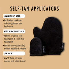 ST. MORIZ mini face mitt close-up highlighting contour fit for precise facial blending