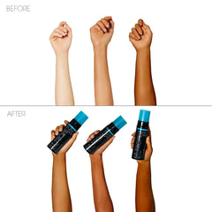 st.tropez application with mitt in use demonstrating even, streak-free coverage benefit