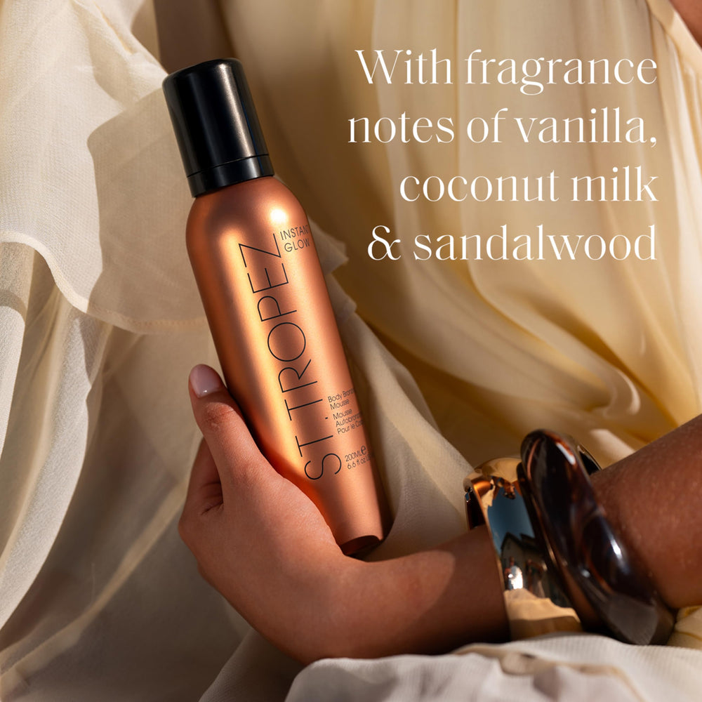 St.Tropez bottle placed in summer lifestyle scene for quick glow