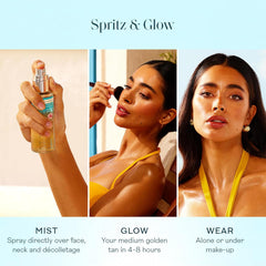 St.Tropez label close-up showing hyaluronic acid and natural tanning actives