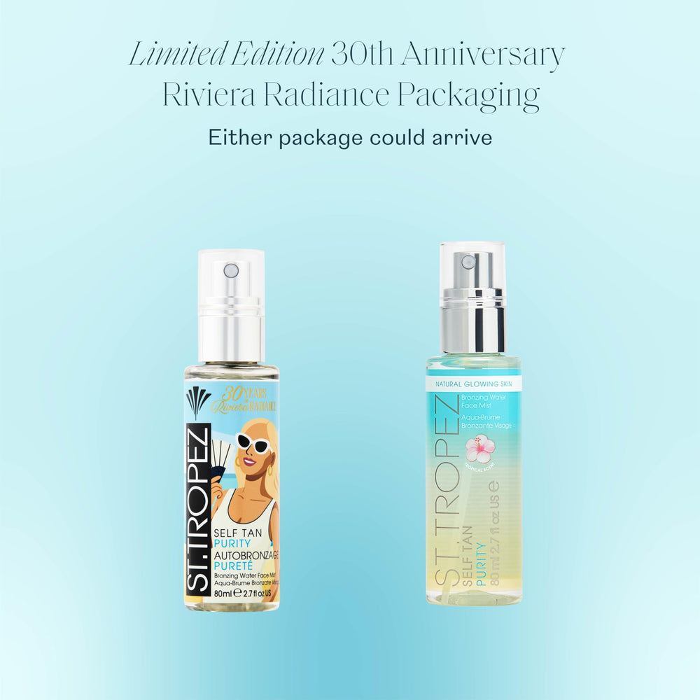 St.Tropez face mist spraying fine mist for even, streak-free application