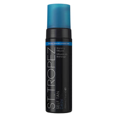 st.tropez front packaging showing dark bronzing mousse and clear branding benefits