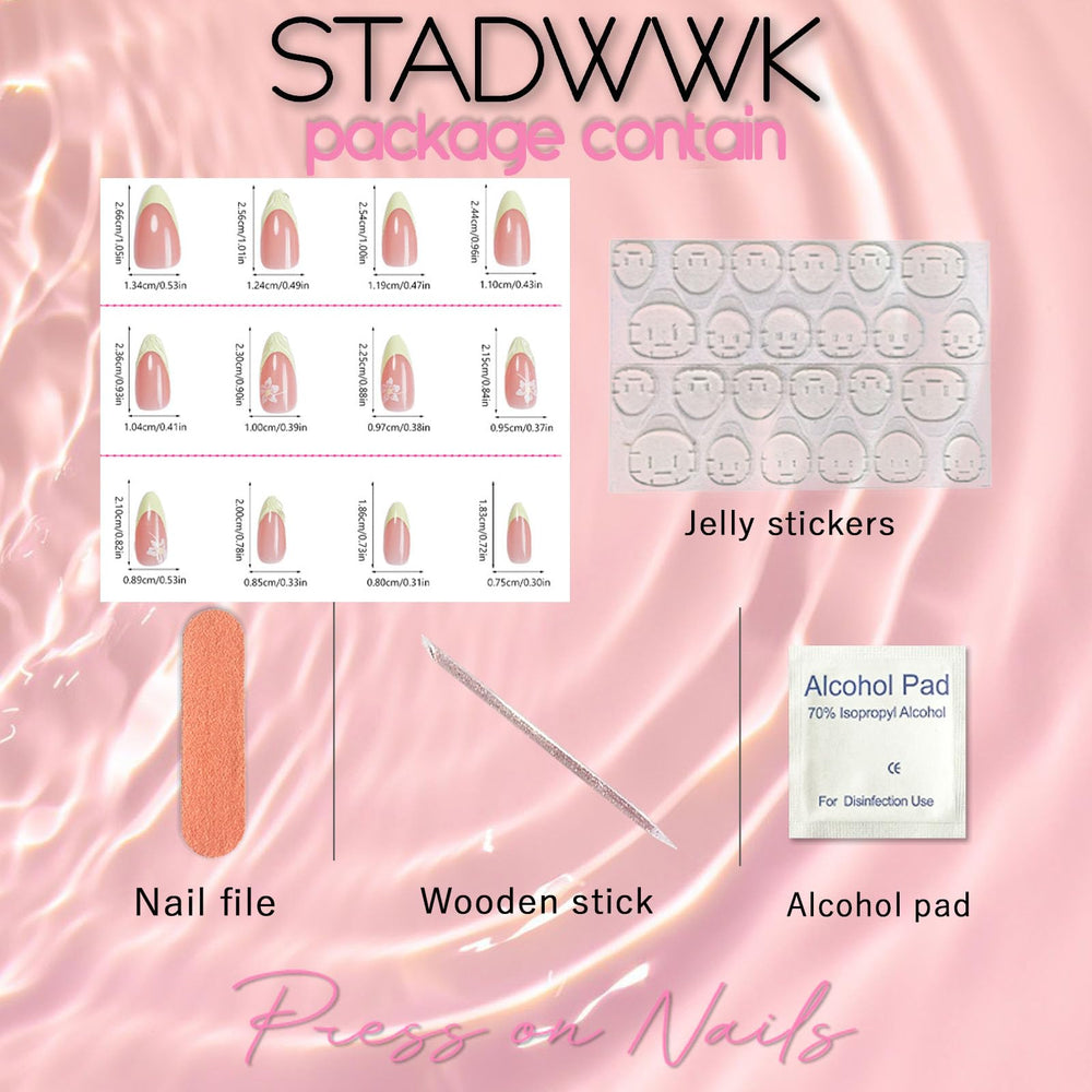 STADWWK included file, wooden sticks, and stickers for easy application