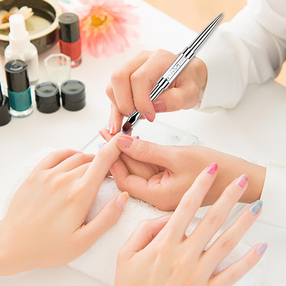 starfa lab brush next to hand and nail tools showing compact professional size benefit