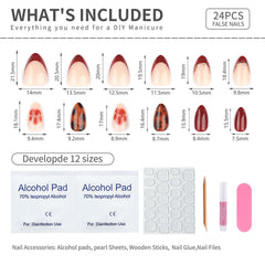 stbisen application kit contents showing tabs, mini file and cuticle stick