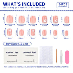 Hand holding Stbisen nails for scale demonstrating short length suitable for everyday wear
