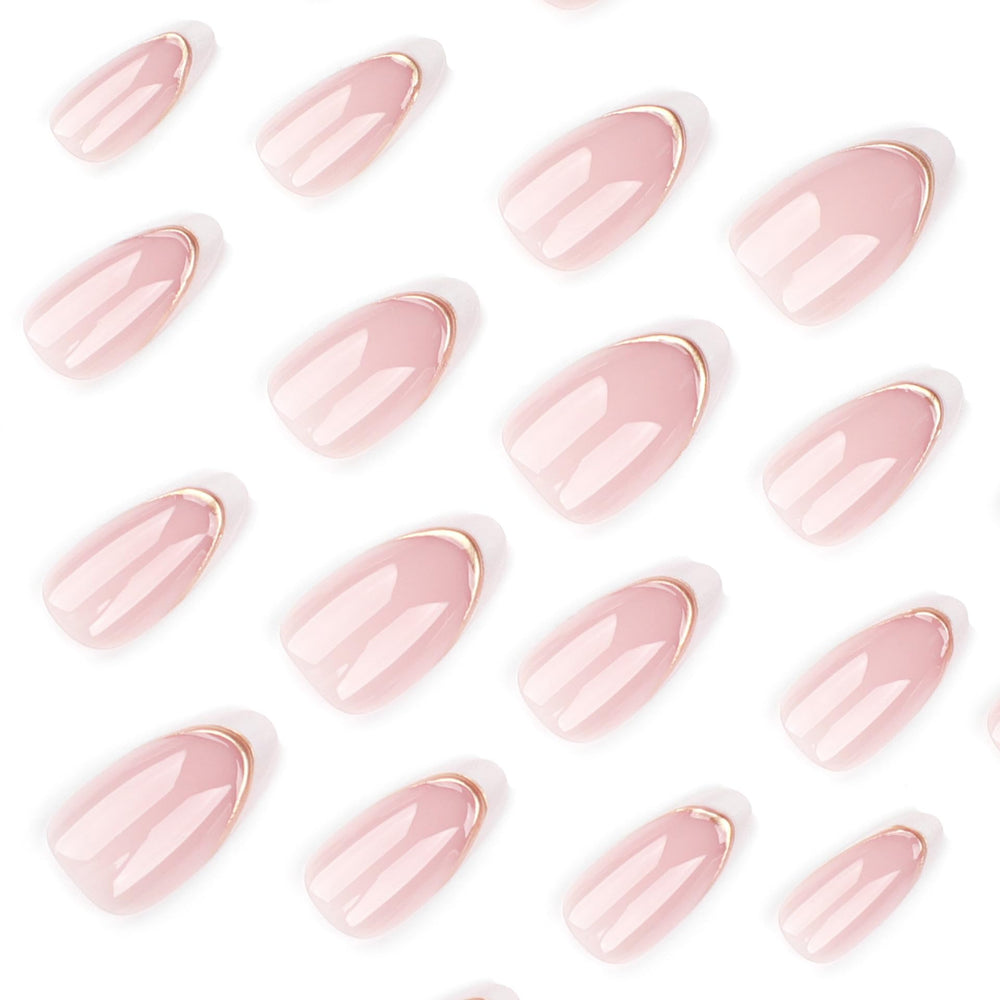 STBISEN nails beside ruler showing short almond length for everyday wear