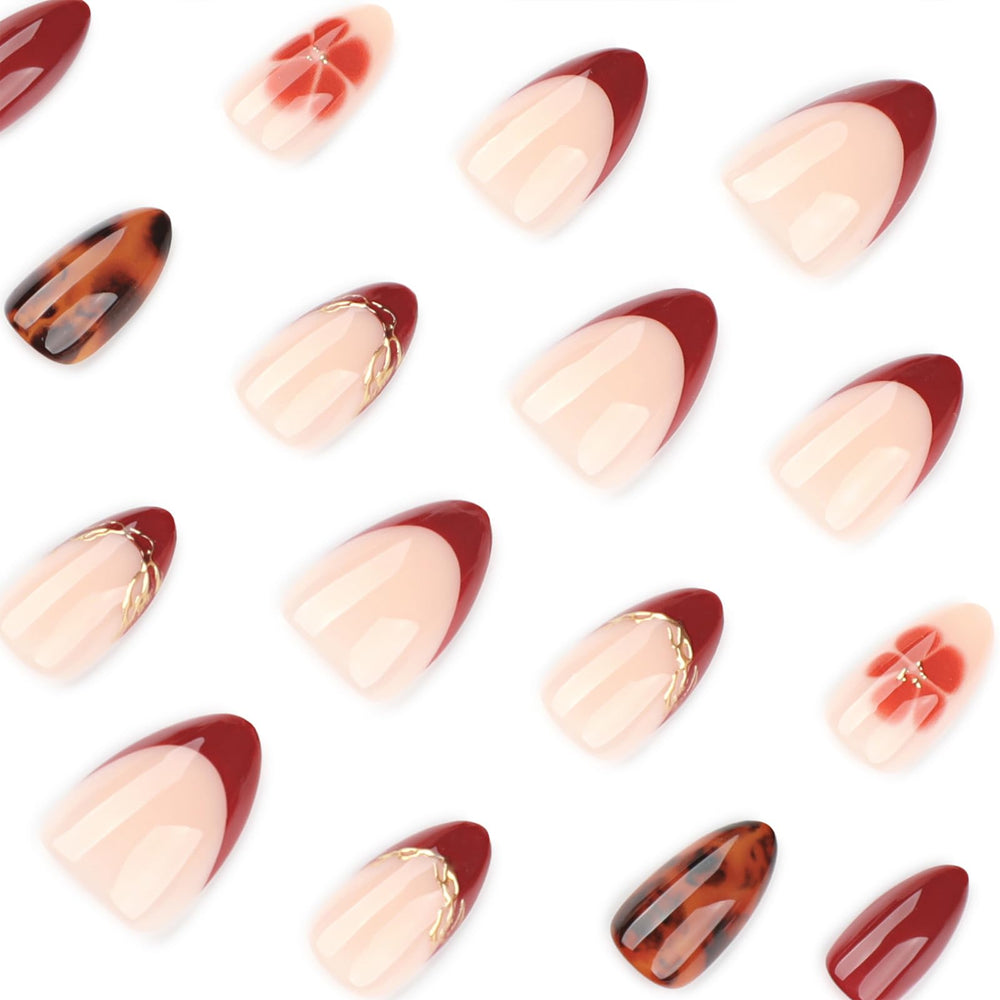 stbisen wine red French tip detail showing polished classic style