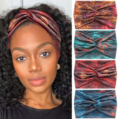 STGDAK front view of packaged wide headband showing floral design and coverage benefit