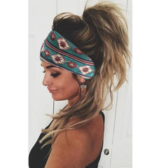 STGDAK four boho patterned headbands spread flat to show color variety for outfit matching