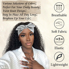 STGDAK headband stretched on model demonstrates non-slip secure hold