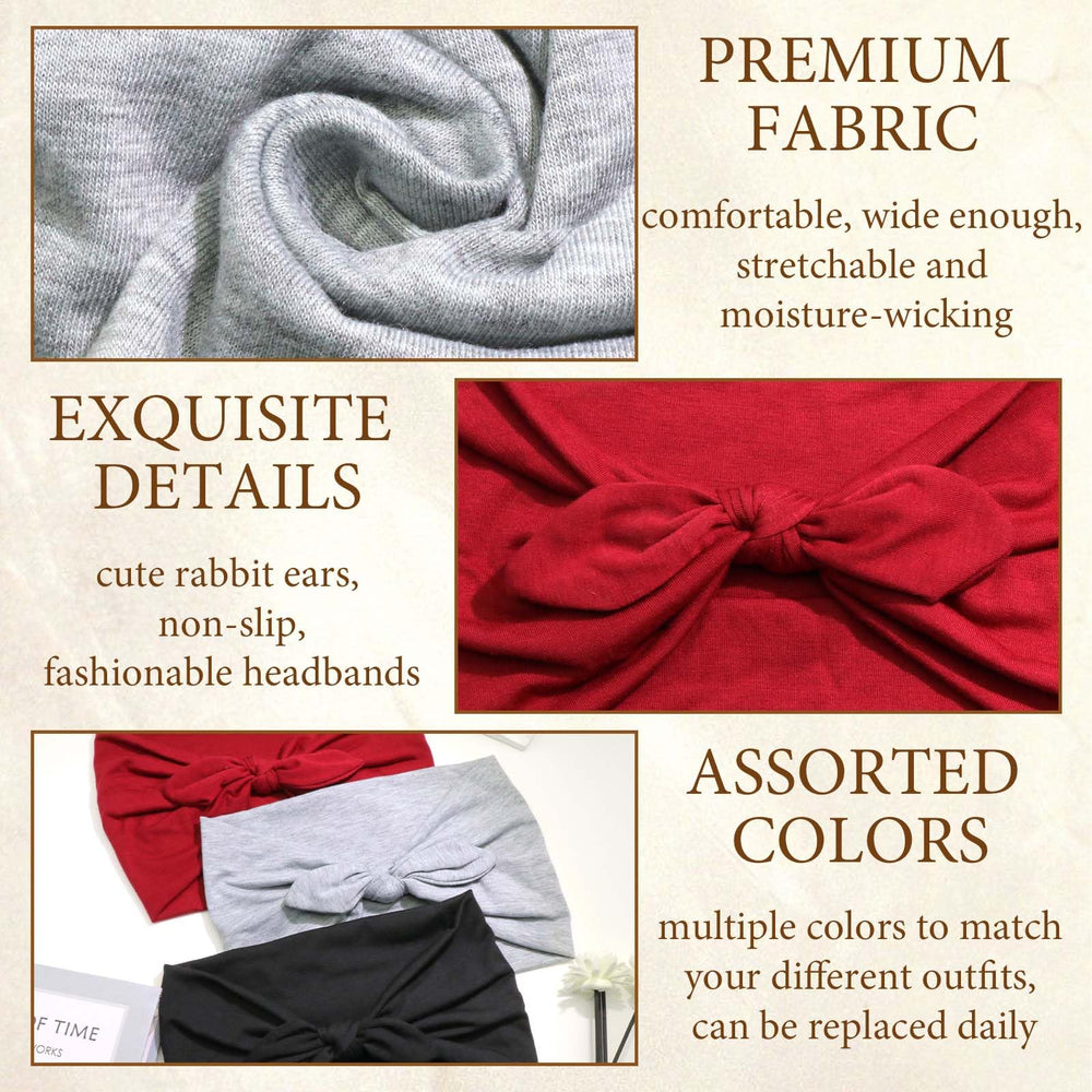 STGDAK burgundy gray black headbands laid flat showing color choices