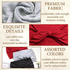 STGDAK burgundy gray black headbands laid flat showing color choices