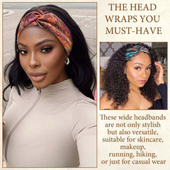 STGDAK model wearing headband in yoga pose for sweat-wicking, stay-put benefit