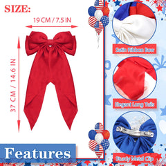 STGDAK bow worn in a ponytail adding patriotic style and polish