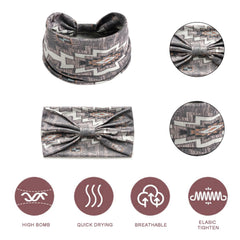 STGDAK headband worn during yoga demonstrating secure fit and sweat-wicking benefit