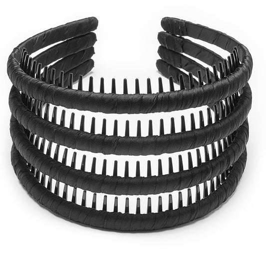 STHUAHE front view of four multicolor hairbands showing neat packaging and variety