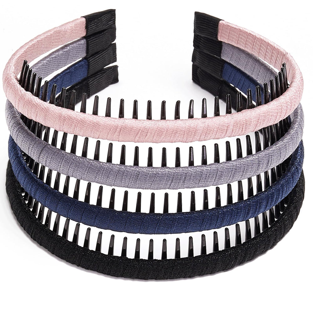 STHUAHE front view of four multicolor hairbands showing set variety and convenience