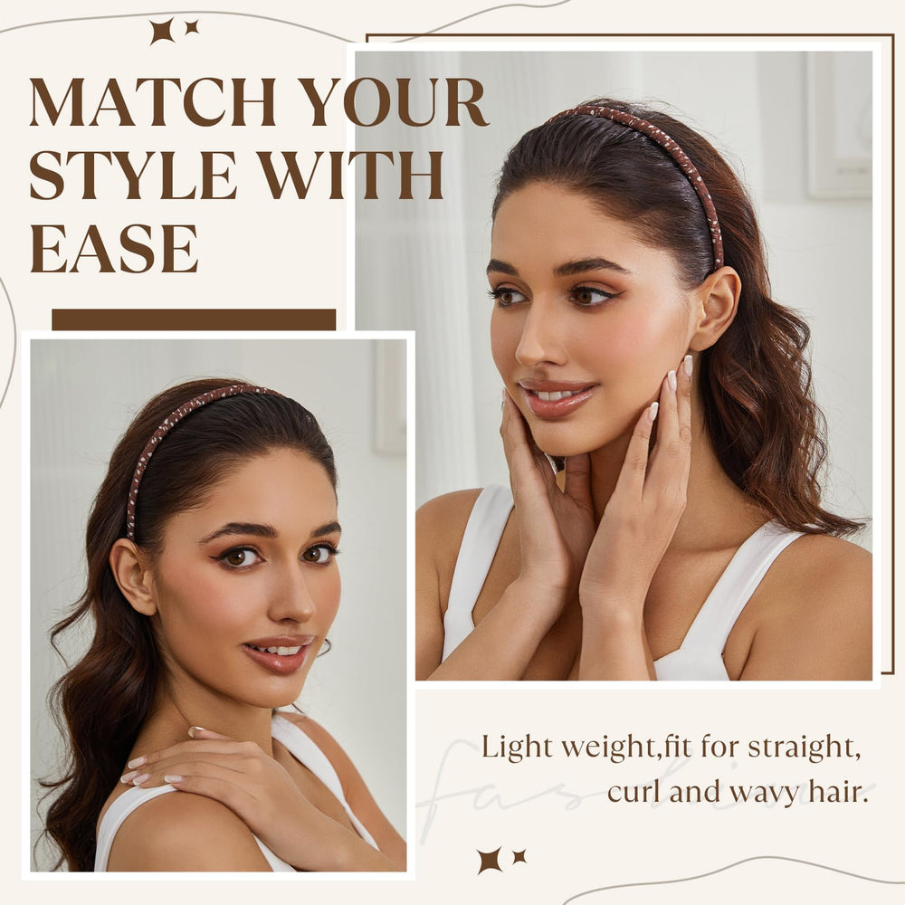 STHUAHE hairband worn on medium-length hair demonstrating secure hold all day