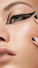 stila pen in use creating a sharp winged liner look with lasting definition