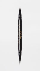 stila size comparison next to a makeup brush illustrating compact, portable size