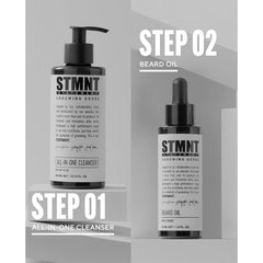 STMNT lather texture in hand showing gentle foam and effective cleansing