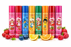 Strawberry Shortcake tube in hand to show size and convenience, perfect for pockets