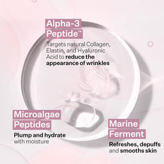 StriVectin mask applied under eye on model demonstrating secure cooling fit and smoothing