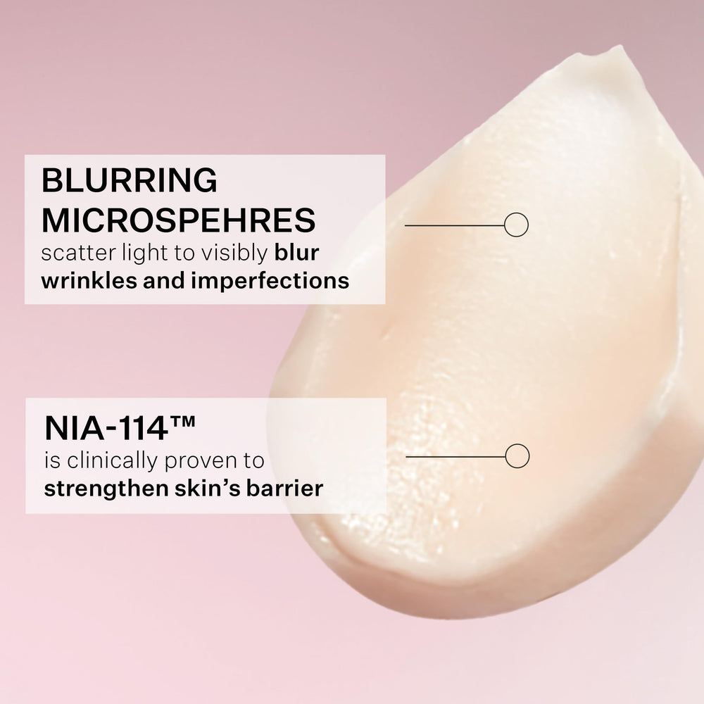 StriVectin primer swatched on hand showing coverage and blendability