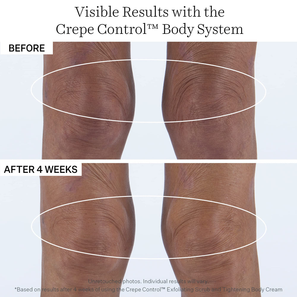 StriVectin paired with exfoliating scrub showing system for best results