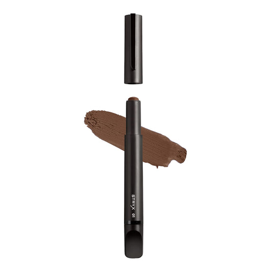 Stryx concealer stick front view shows compact tool and discreet design benefit