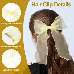 STSTR bow worn in a ponytail showing graceful tail benefit: elevated everyday look