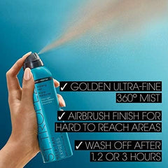 St.Tropez close-up of nozzle and tinted spray for guided, even application