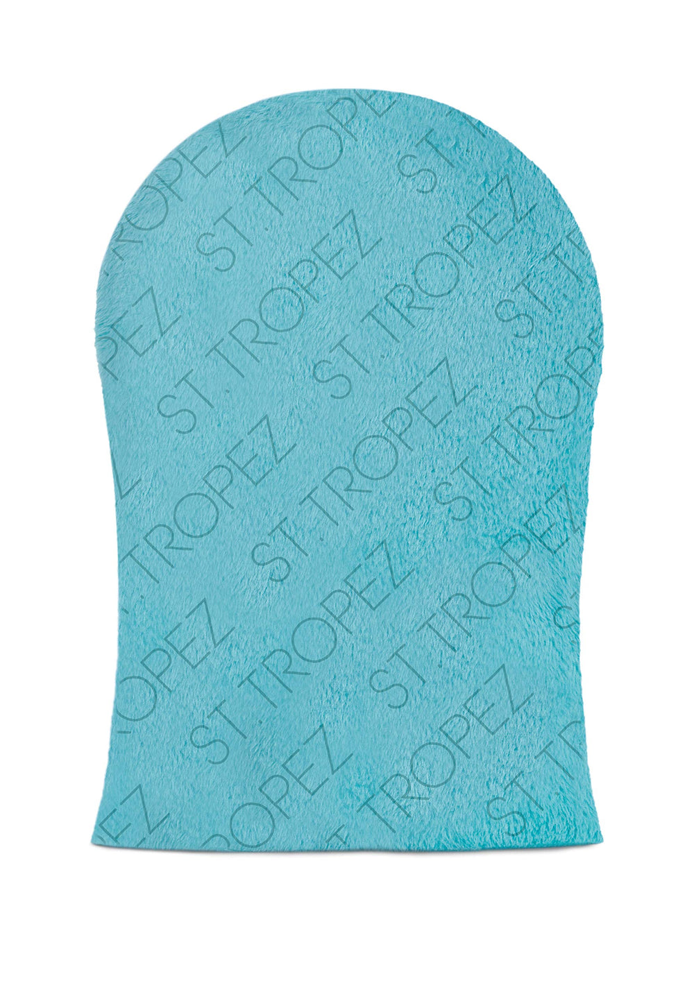 St.Tropez mitt front view showing double-sided velvet surface and waterproof benefit