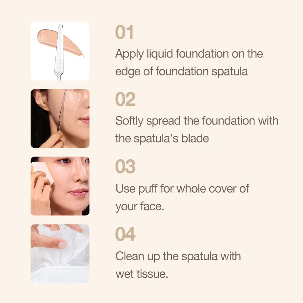 STUDIO17 spatula small blade working around nose and lip for targeted, accurate placement